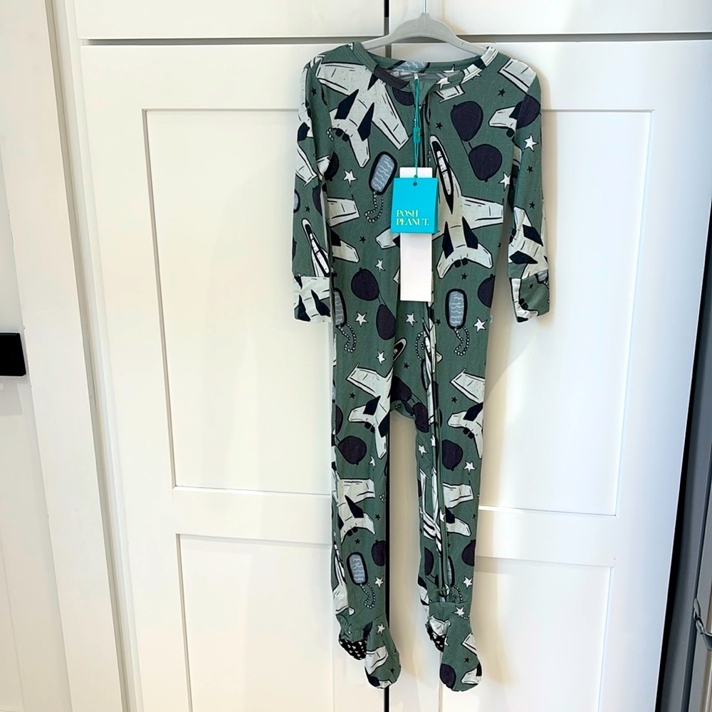 Posh Peanut airman footie zippered one piece NWT